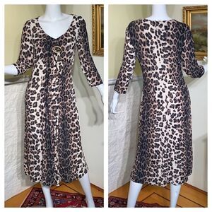 Verse Collection Animal Print Midi Dress